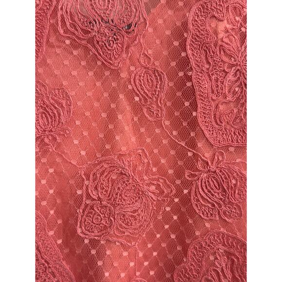 NWT Express Lace Long Sleeve Crew Swiss Dot Cami Pink Sexy Top XS - Picture 6 of 12